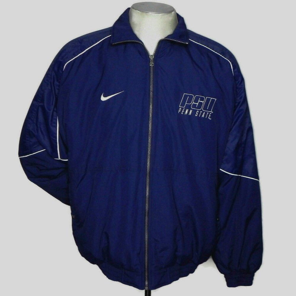 Nike PSU Penn State Bomber Style Coat Blue NCAA